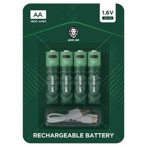 پک 4 عددی باتری قلمی شارژی گرین لاین مدل AA