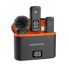 میکروفون بی سیم پرودو Porodo Lavalier Microphone PD-WCDMIC دارای ۲ فرستنده
