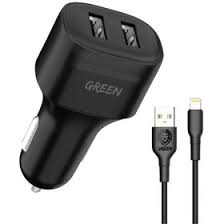 شارژر فندکی گرین لاین مدل Compact Car Charger Dual Port Fast Charger 12W