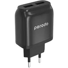 شارژر دیواری پرودو مدل PD-0203EU Porodo Dual Port Wall Charger Aito-ID 2.4A EU