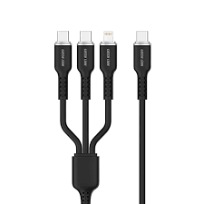 کابل سیلیکونی 3 در 1 گرین لاین با تبدیل USB-C به (2 پورت USB-C / یک پورت Lightning)