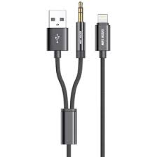 کابل تبدیل گرین لاین مدل Green Lion 2 In 1 AUX Braided Cable (1.2m)
