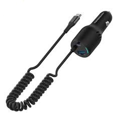 شارژر فندکی 45W پاورولوجی مدل  triple ports car charger with typeC cable PCCSR015