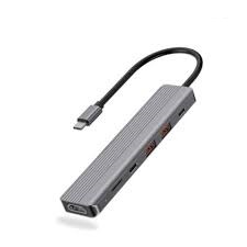 هاب دیتا 6 پورت پاورولوژی Powerology 6-in-1 Slim 4K HDMI USB-C Hub P61HBCGY