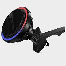 هولدر و شارژر وایرلس گوشی موبایل داخل خودرو پاورولوژی  Powerology  Qi2 Standard Round Magsafe Fast Charger P15WMCPR