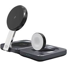 شارژر بی سیم گوشی سه کارهپاورولوژی Powerology Qi2-15W Magsafe iPH15 Multi-Device Charging Stand PWCUQC027