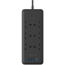 چند راهی برق پاورولوژی مدل Powerology 48W 6AC 1x PD USB-C and 3x QC USB-A Power Strip PWPS48WBK