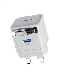 شارژر دیواری 35 وات پاورولوژی Powerology Retractable 35W GaN Charger PWCUQC032