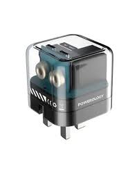 شارژر دیواری 35 وات پاورولوژی Powerology Crystalline Dual GaN Charger 35W PWCUQC020