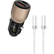 شارژر فندکی تایپ سی شفاف پرودو مدل Porodo 95W Car Charger Transparent With 0.9M USB-C PD-FWCH048-C-GY
