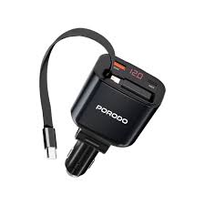 شارژر فندکی پرودو مدل PD-CRD105W Porodo 105W Car Charger With Retractable Cable and Digital Display