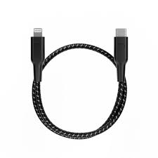 کابل شارژ سریع تایپ سی به لایتنینگ 60 وات 30 سانتی‌متری پاورلوژی  Powerology MFI Braided Type-C to Lightning Cable 30CM PCAB006BK