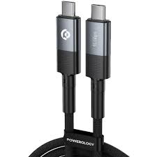 کابل تبدیل USB-C پاورولوژی مدل Powerology 8K Video 40Gbps Data USB4 Type-C Braided Cable 2m/6.5ft PCAB009