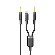 کابل 2 در 1 تایپ سی و AUX پرودو Porodo مدل Porodo Multi-Device AUX 3.5mm|Type-C Cable(4ft/1.2m)PD-AUX2CC-BK