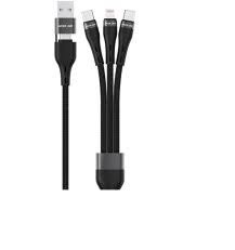 کابل چند سر گرین لاین مدل GN3IN2FCCL Green Lion 3 in 2 Braided Fast charging Cable