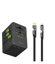 آداپتور شش کاره ۳۵ وات گرین لاین Green Lion GaN Adapter 35W 6 in 1 and 2 in 2 Cable