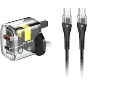 شارژر دیواری پرودو مدلporodo dual output transparent quick charger PD-T20WACCc