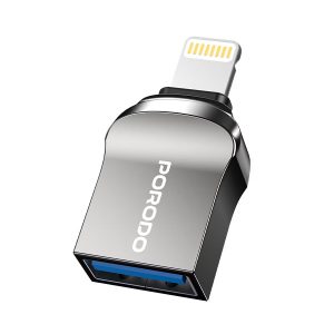 مبدل و او تی جی یو اس بی به لایتنینگ پرودو Porodo Lightning OTG Adapter Zinc Alloy PD-CBL0024