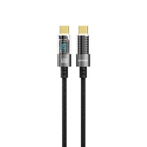 کابل دو سر تایپ سی پرودو 60 وات Porodo Braided Transparent USB-C to USB-C 60W Cable PD-60CCD